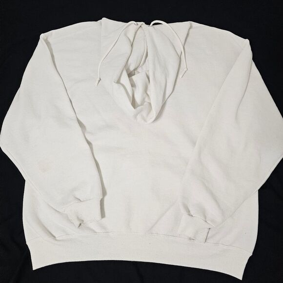 Vintage 2010 Deadmau5 Hoodie XL White Jerzees NuBlend DJ EDM Graphic Sweatshirt - Picture 4 of 7